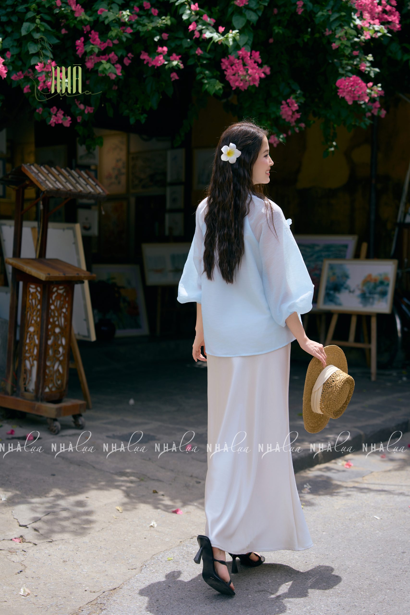 Áo tơ vân hoạ tiết bướm Nhà Lụa - Ảnh 8