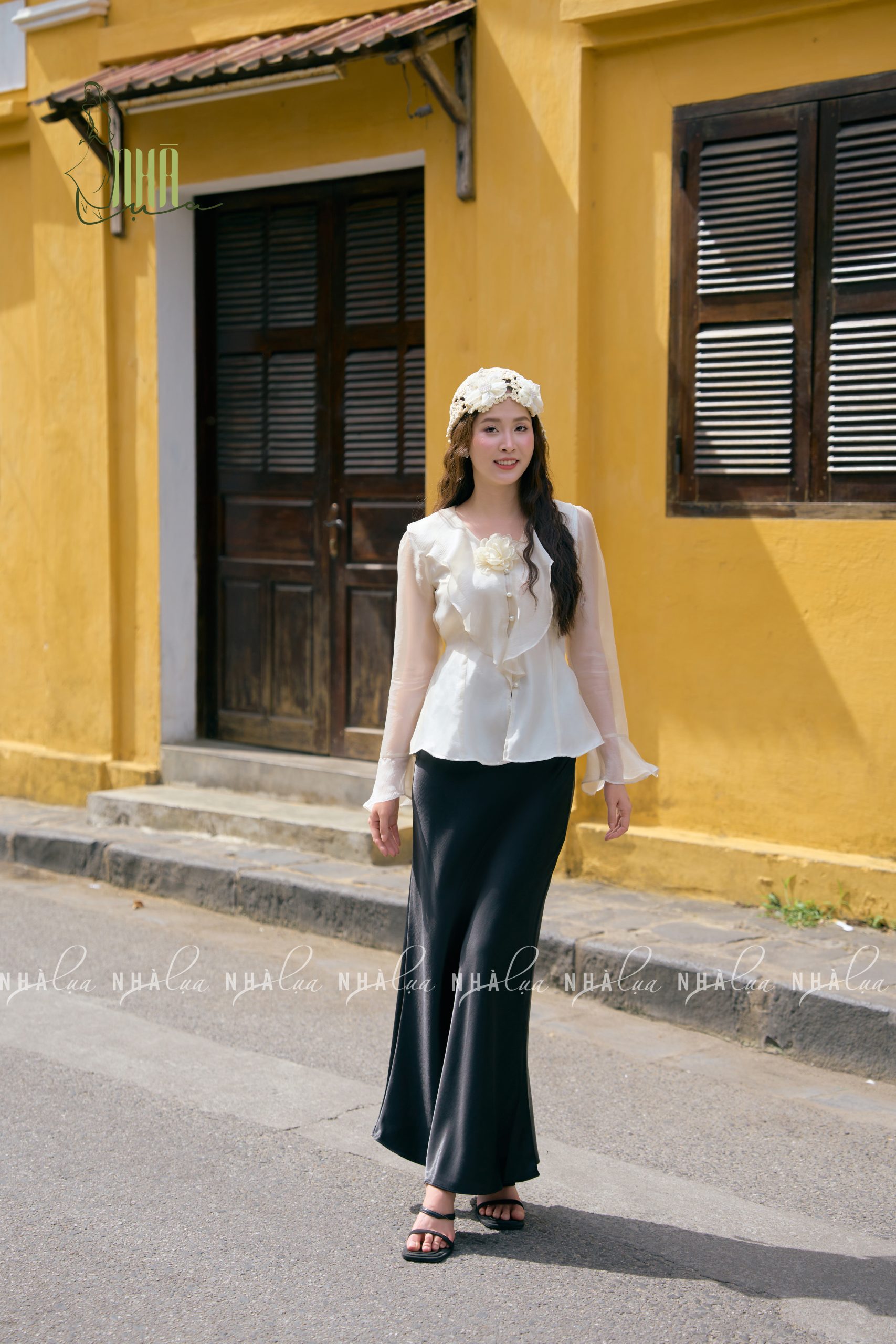 Áo Ngọc Anh chất tơ ngọc trai 2 lớp Nhà Lụa - Ảnh 3