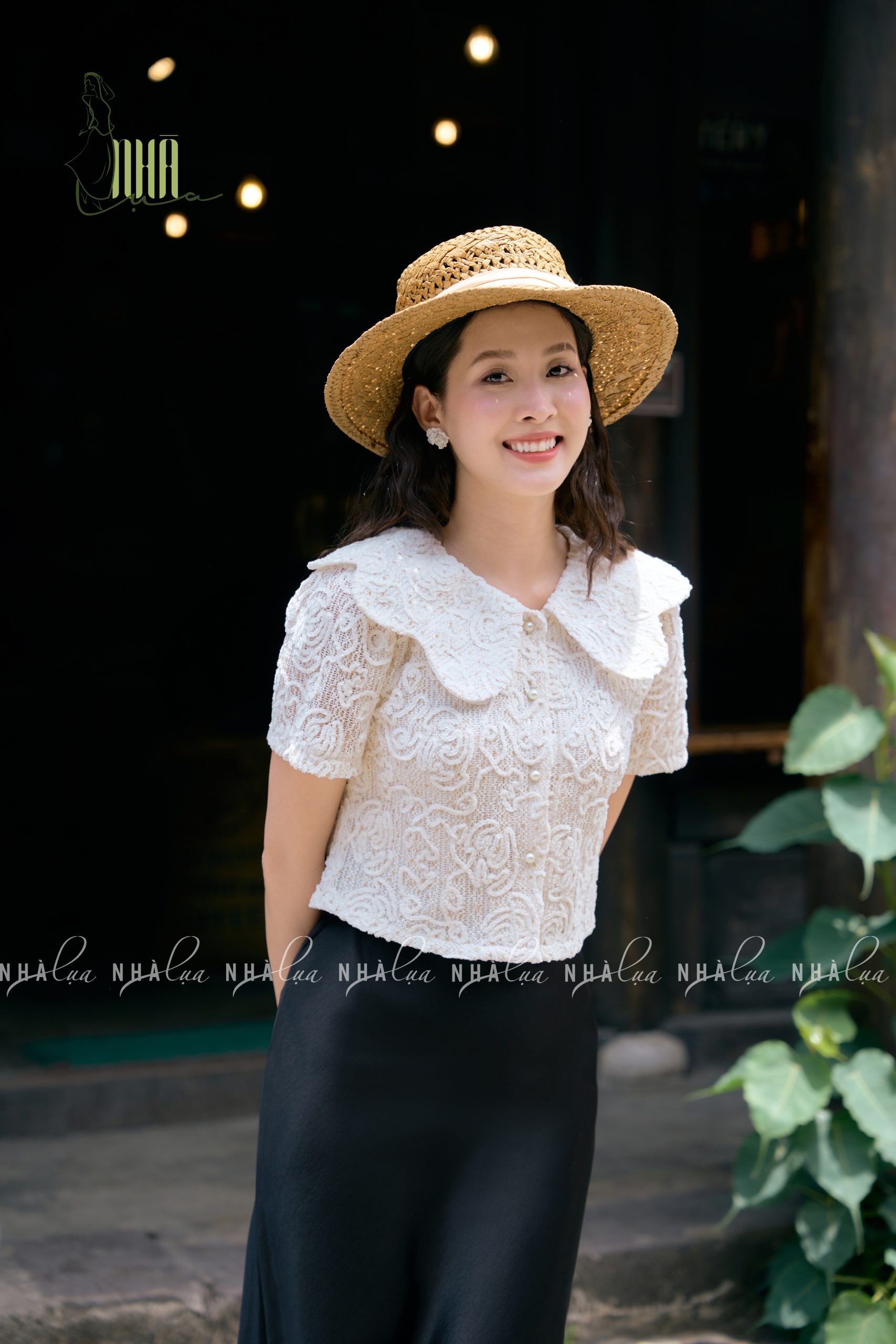 Áo ren cổ sen 2 lớp Nhà Lụa - Ảnh 3