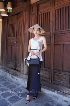 Áo lụa nữ cổ tròn cộc tay Nhà Lụa