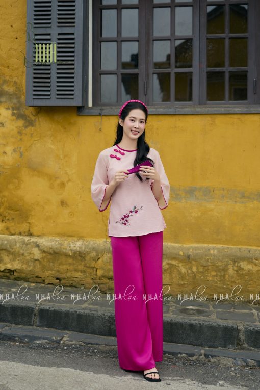 Set Áo Tơ Mềm Thêu Hoa Chim Quần Lụa Sang Trọng Nhà Lụa - Ảnh 2
