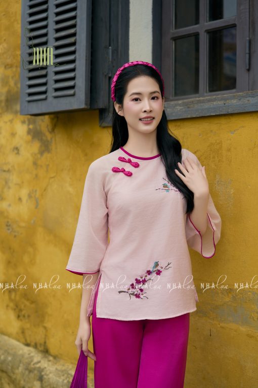 Set Áo Tơ Mềm Thêu Hoa Chim Quần Lụa Sang Trọng Nhà Lụa - Ảnh 3