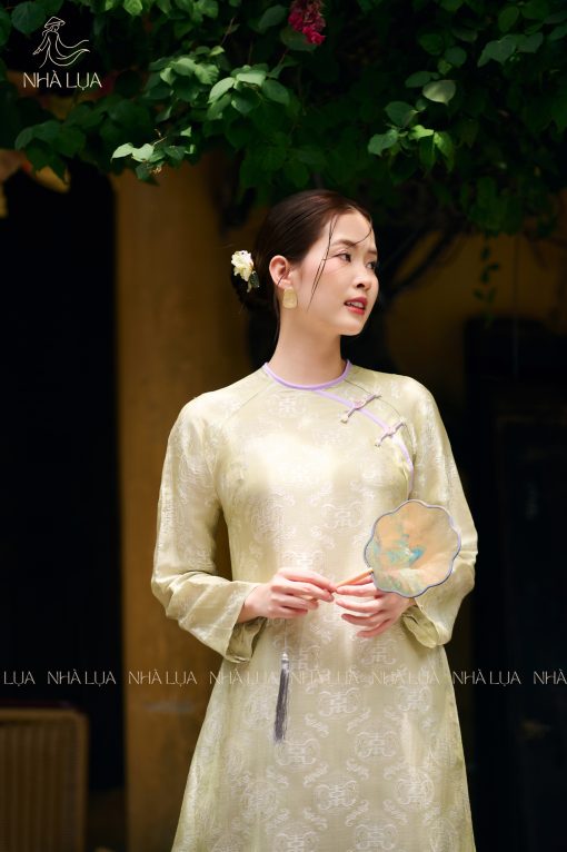 Áo Dài Trúc Lam Lụa Tơ Tằm Cao Cấp Nhà Lụa - Ảnh 4