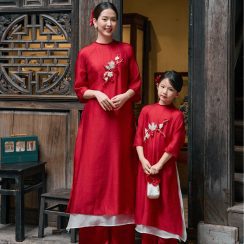 Áo Dài Bé Xuân Nghi Lụa Tơ Tằm