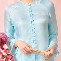 Pháp Phục DIệu An Màu Xanh Nhà Lụa