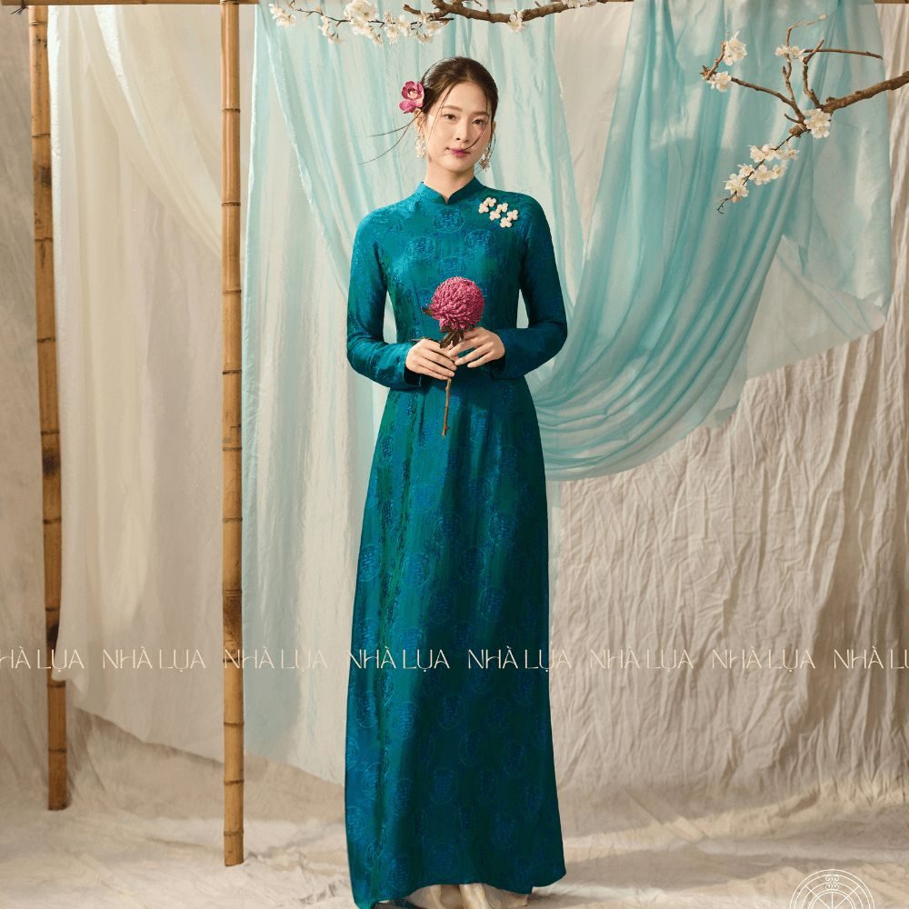 Áo Dài Ngọc Khuê Màu Xanh Lam
