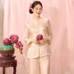 Pháp Phục DIệu An Màu Kem Nhà Lụa