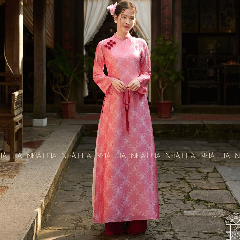 Áo Dài Uyển Các Màu Hồng Đậm