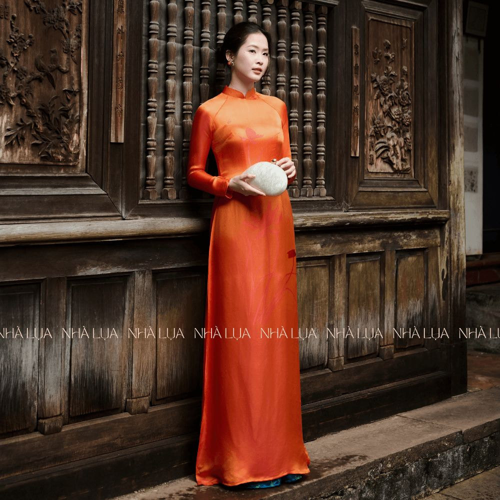 Áo Dài Hoàng Ngọc Màu Cam