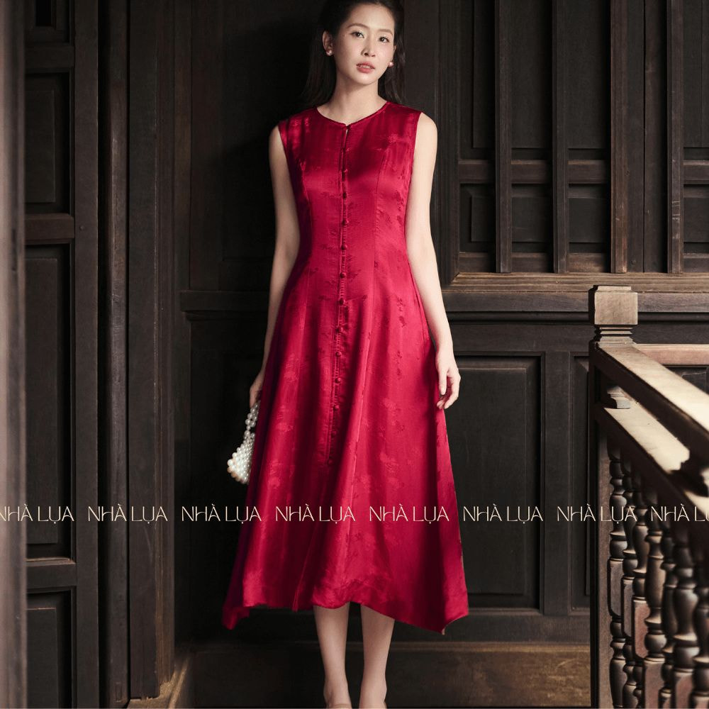 Váy Lụa Thư Ngọc Màu Đỏ