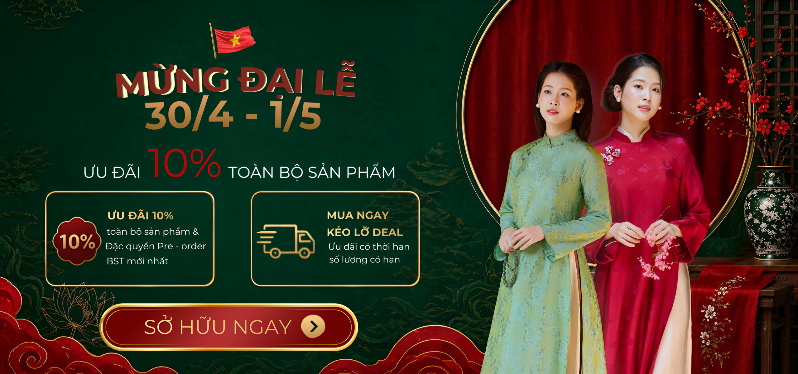 chương trinh khuyen mai cho dip lẽ 30/4 Nhà Lụa