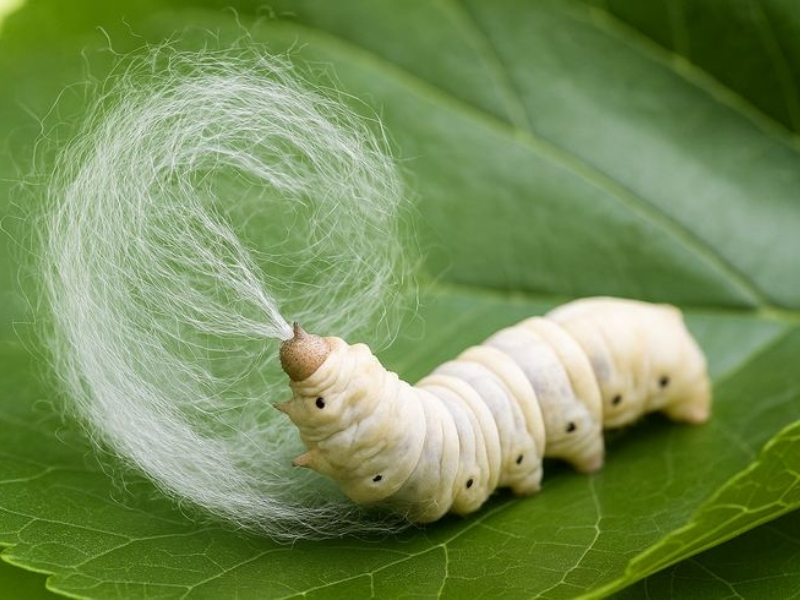 Lụa tơ tằm là sản phẩm được làm ra từ kén của con tằm ăn dâu với cấu trúc tương tự với tóc người