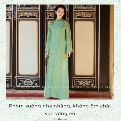 ảnh mô tả áo dài mộc giao nhà lụa