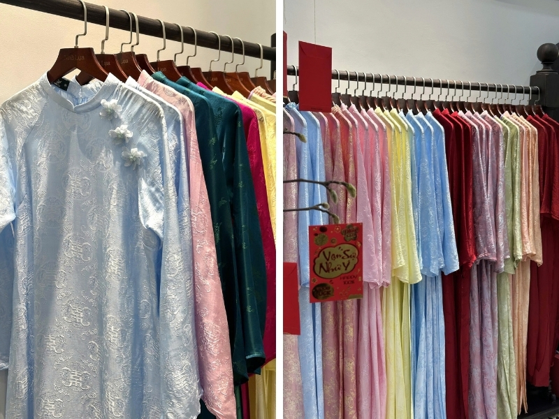 Nhà Lụa có cửa hàng vật lý để khách có thể trực tiếp sờ chất liệu và mặc thử lên người