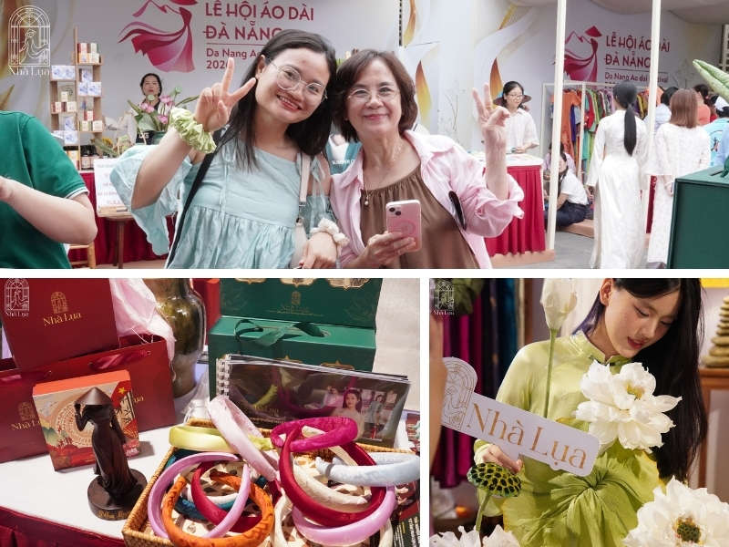 Không gian mua sắm diễn ra tấp nập tại gian hàng Nhà Lụa