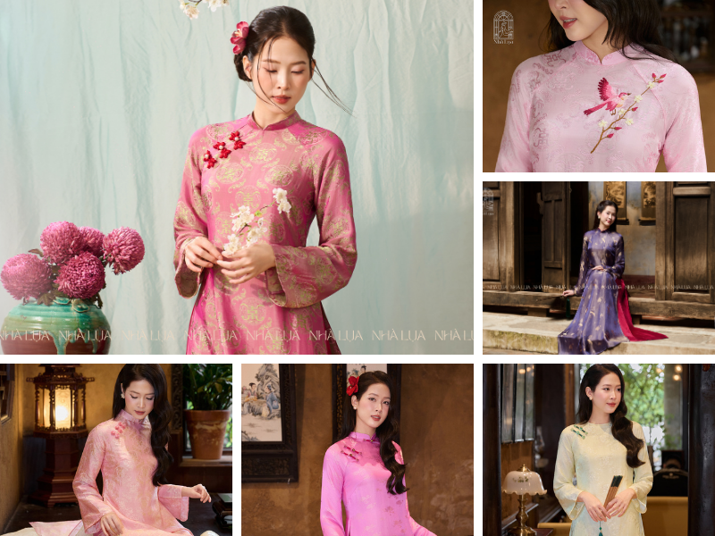 Những thiết kế áo dài lụa tơ tằm nhận đặt may đo theo số đo riêng tại Nhà Lụa Đà Nẵng