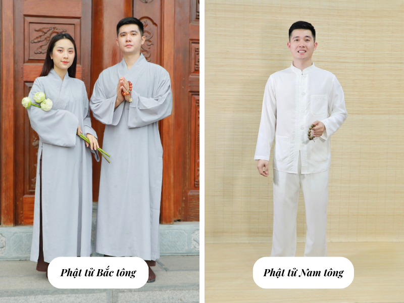 Sự khác nhau giữa Trang phục Phật tử Tại gia Bắc tông và Trang Phục Phật tử Tại gia Nam tông