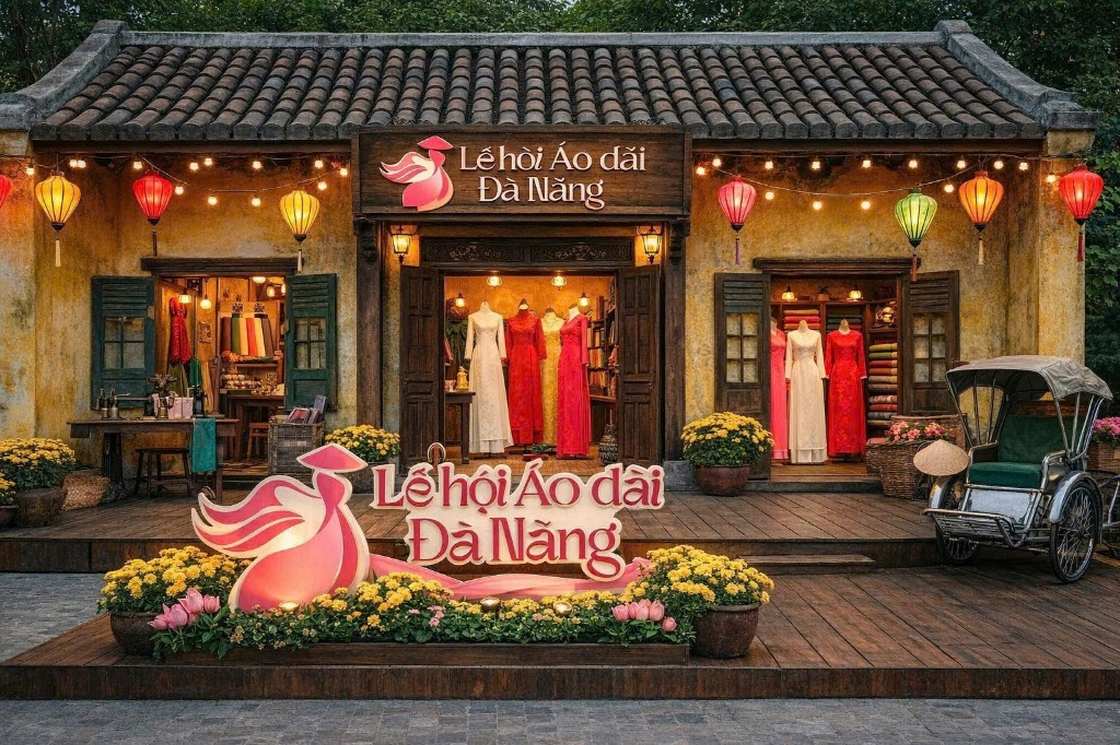 Ảnh minh họa gian hàng Áo Dài của Nhà Lụa tại Lễ Hội Áo Dài Đà Nẵng