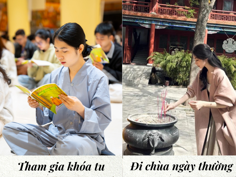 Sự khác biệt về trang phục khi tham gia khóa tu và đi lễ, đi chùa ngày thường