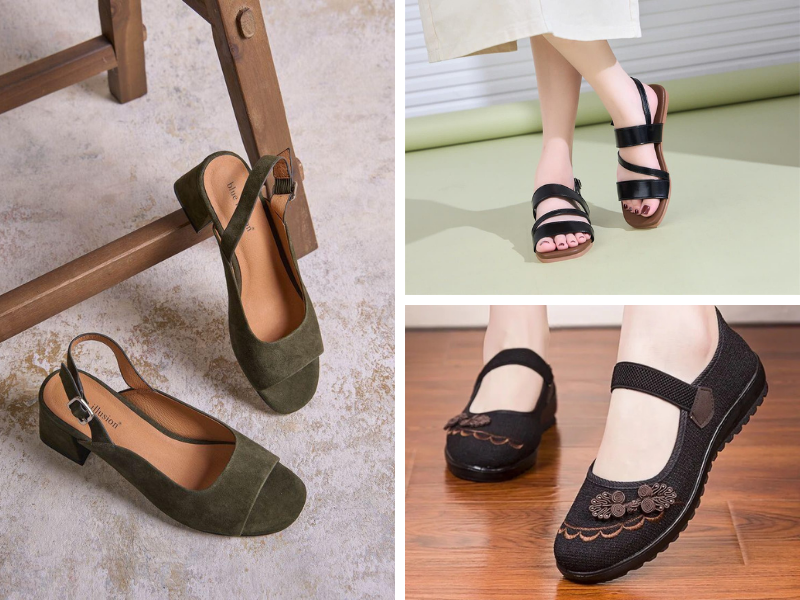 Những mẫu sandal, giày bệt tiện mang khi đi chùa.