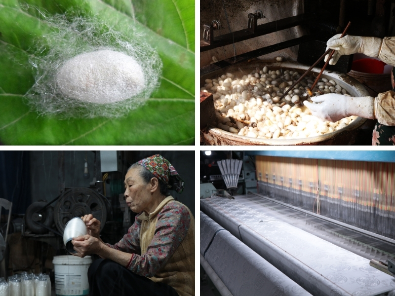 Công đoạn làm nên một thước lụa tơ tằm trải qua rất nhiều công đoạn phức tạp, đòi hỏi công sức, kinh nghiệm và thời gian