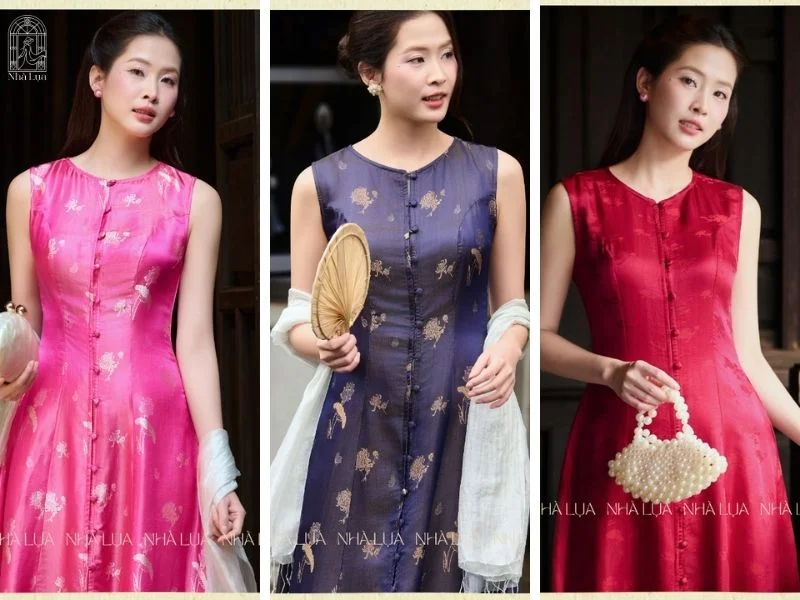 Váy lụa tơ tằm Thư Ngọc mang phong cách sang trọng, quý phái của người phụ nữ hiện đại.