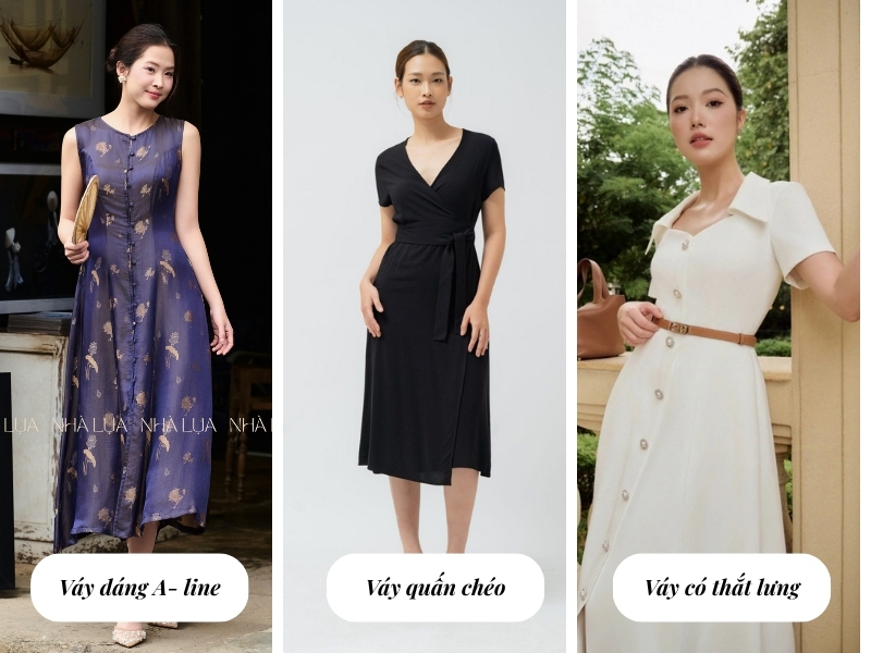 Những thiết kế váy phù hợp cho phụ nữ trung niên có khuyết điểm ở eo và bụng