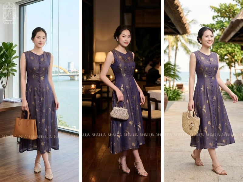 Cùng 1 bộ váy nhưng phù hợp với cả 3 buổi đi chơi