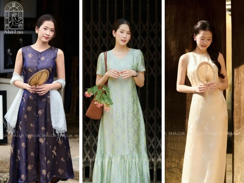 Sản phẩm Nhà Lụa ưu tiên chất liệu lụa từ 16 momme, kiểu dệt thoáng khí kết hợp cùng phom dáng suông mở, mang lại trải nghiệm sang trọng và thoáng mát tuyệt đối cho mùa hè.