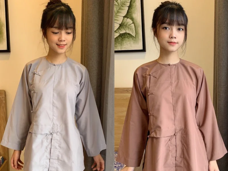 Đồ lam đi chùa đơn giản, thanh tịnh