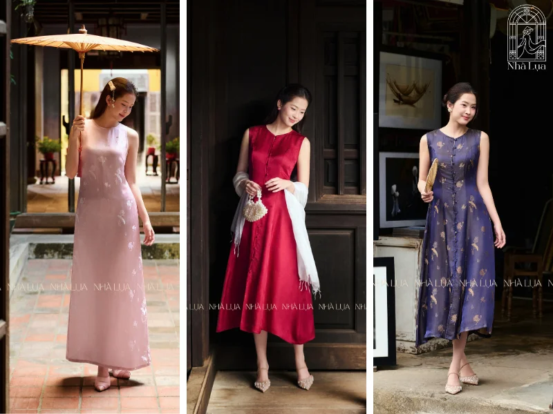 Một số mẫu váy lụa tại Nhà Lụa.