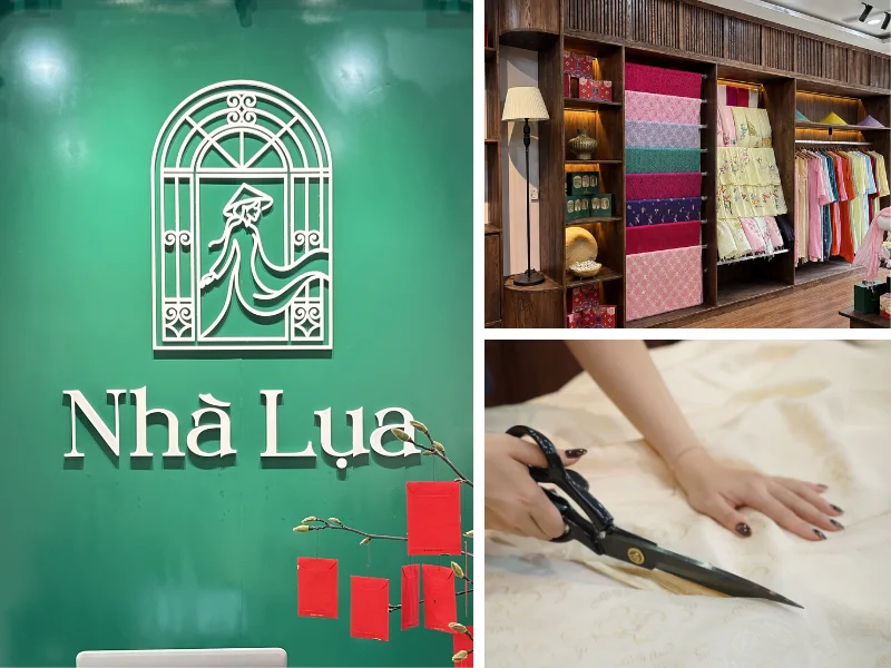 Nhà Lụa may váy lụa tơ tằm theo số đo riêng của từng khách hàng