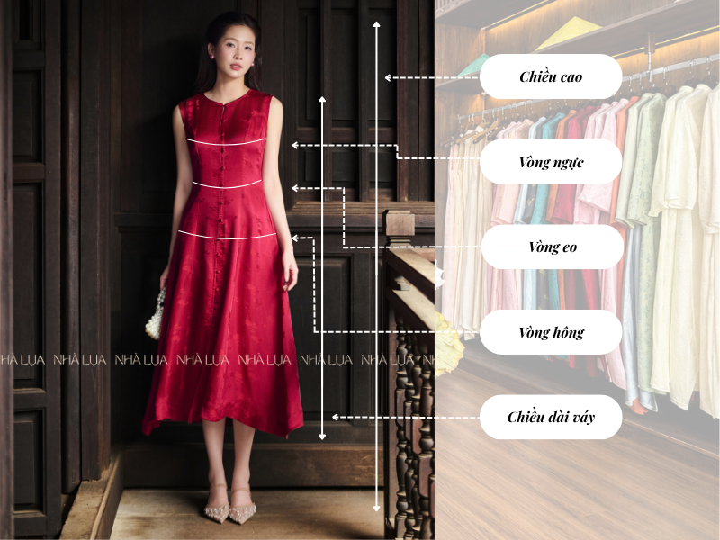 5 số đo cơ bản giúp nàng tự tin đặt mua váy lụa online tại Nhà Lụa
