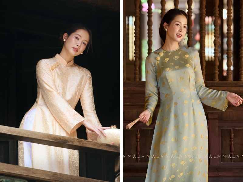 Lụa tơ tằm thật có độ óng ả tự nhiên, thay đổi tùy theo góc độ ánh sáng, không phẳng lì như lụa pha hay lụa kém chất lượng