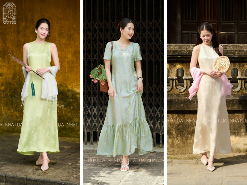 Một số cách phối giày phù hợp khi mặc váy lụa.