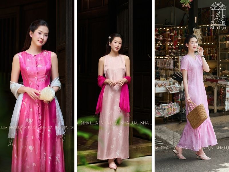 Top 3 mẫu váy lụa tơ tằm màu hồng phù hợp cho mọi hoàn cảnh