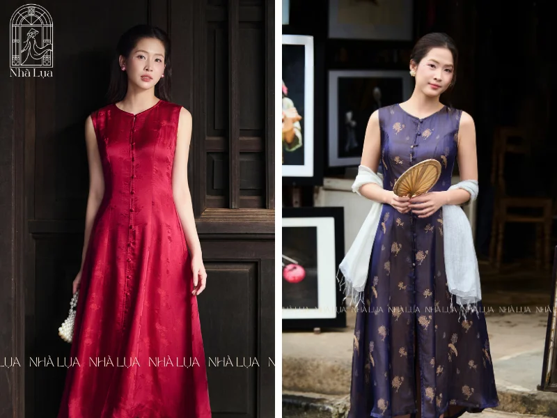 Đặc tính tiện dụng ít nhăn tạo nên những chiếc váy lụa dự tiệc và dạo phố cao cấp quyến rũ