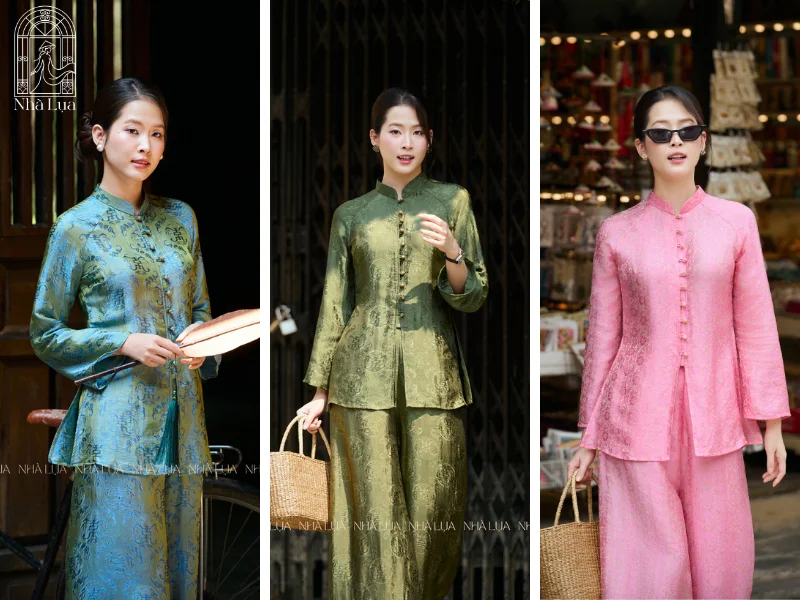 Đặc tính bóng mờ, thoáng mát và màu sắc nhã nhặn tạo nên những bộ pháp phục tôn nghiêm, mang lại sự thanh tịnh