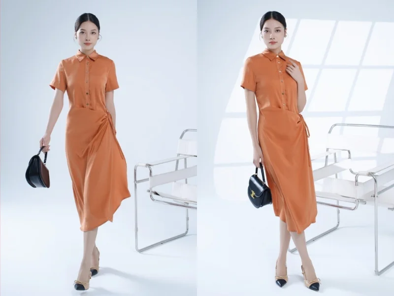 Đầm lụa mặc đi làm công sở