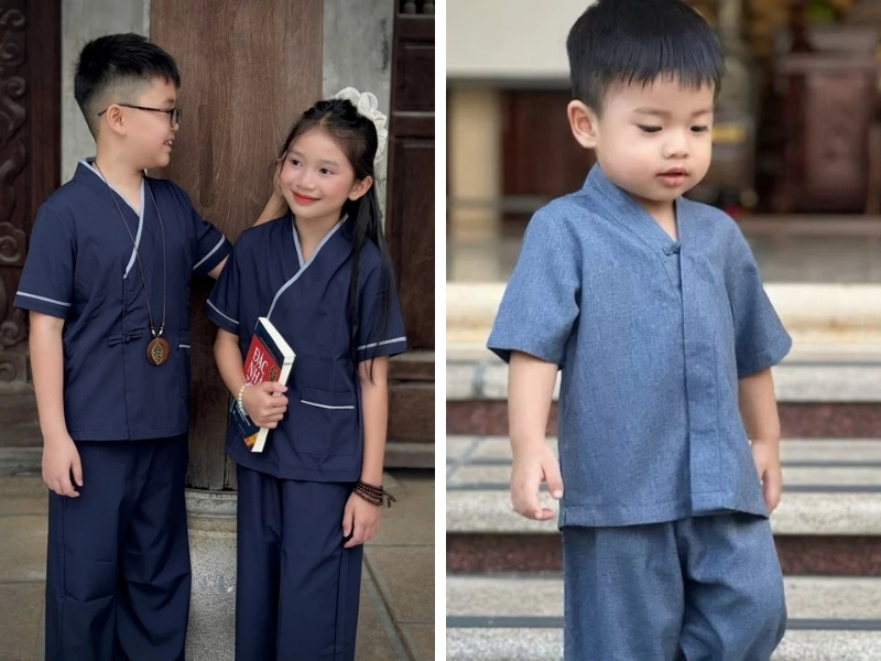 Trẻ em nên mặc trang phục kín đáo khi đi chùa để thể hiện sự tôn kính, đồng thời tạo thói quen tốt và rèn luyện tâm tính hiền hòa, thanh tịnh từ nhỏ 

