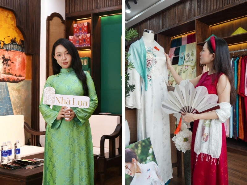 Các Nàng Check-in tại Showroom Nhà Lụa cùng các sản phẩm Áo Dài, Váy Lụa, Khăn Lụa Tơ Tằm Cao Cấp