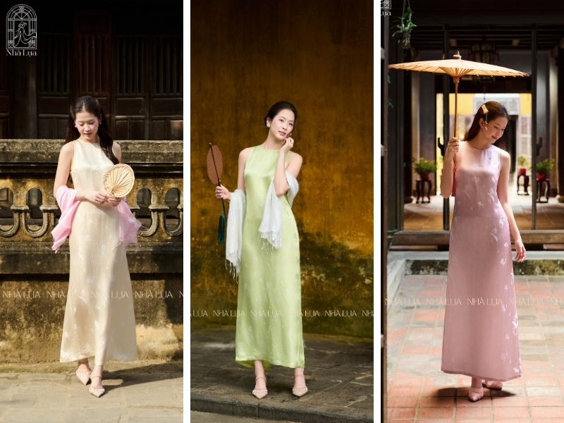 Mẫu Váy Lụa Tơ Tằm Uyển Thanh Thanh Lịch Tại Nhà Lụa