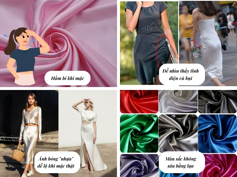 Một số nhược điểm của vải satin