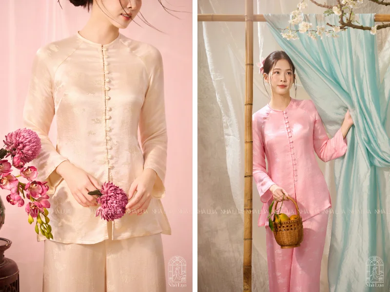 Pháp phục lụa tơ tằm Nhà Lụa với thiết kế kín đáo, cảm giác thoải mái tuyệt đối để mặc ở nhà
