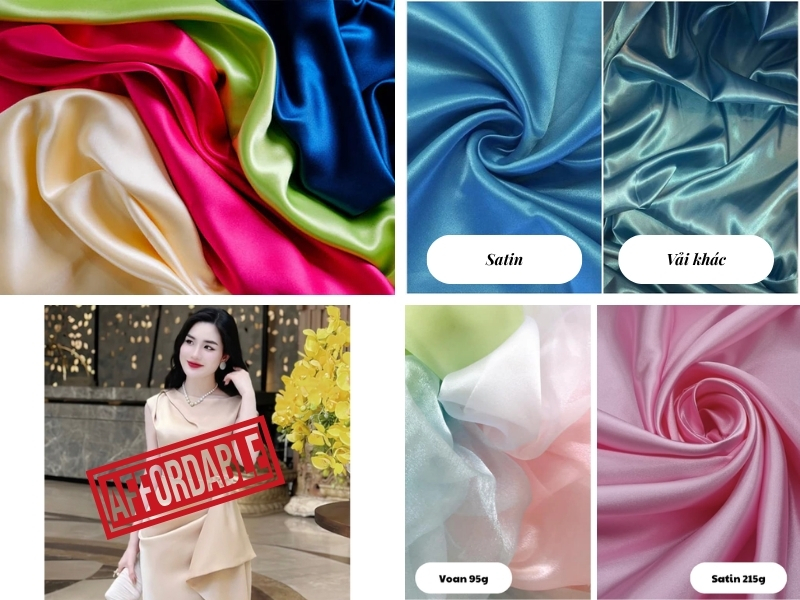 Satin là loại vải được dùng nhiều trong thời trang