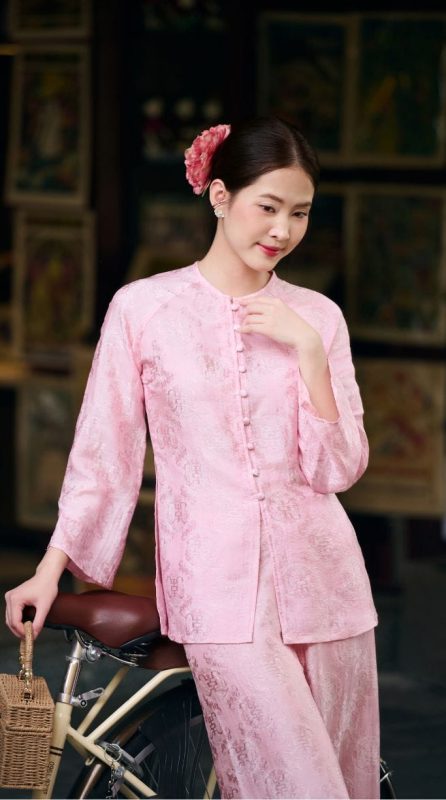 Pháp Phục Bảo Liên Màu Hồng Phấn Lụa Tơ Tằm Nha Xá Cao Cấp | Nhà Lụa