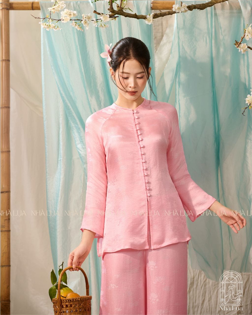 Pháp Phục Diệu An Màu Hồng- Lụa Tơ Tằm Cao Cấp - Hình ảnh 2
