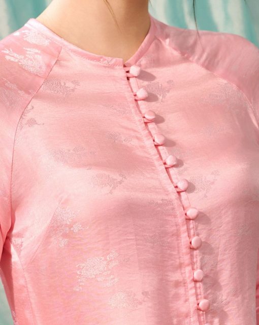 Pháp Phục Diệu An Màu Hồng- Lụa Tơ Tằm Cao Cấp