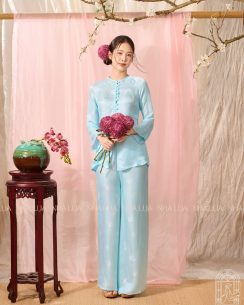 Pháp Phục Diệu An Màu Xanh - Lụa Tơ Tằm Cao Cấp