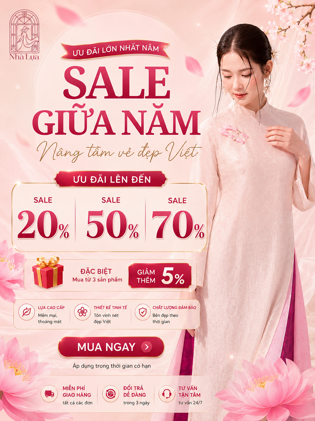 banner ưu đãi giữa năm nhalua